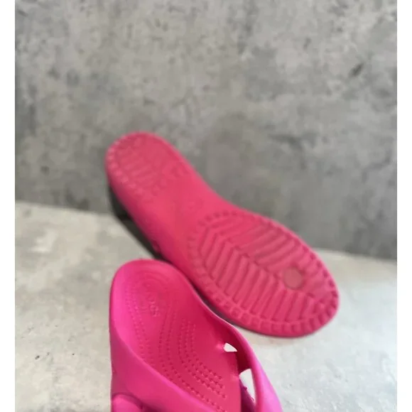 Crocs Kadee II Women Shoes Pink Sz 8 Toe Thong Comfort Slides Sandals - Picture 9 of 9
